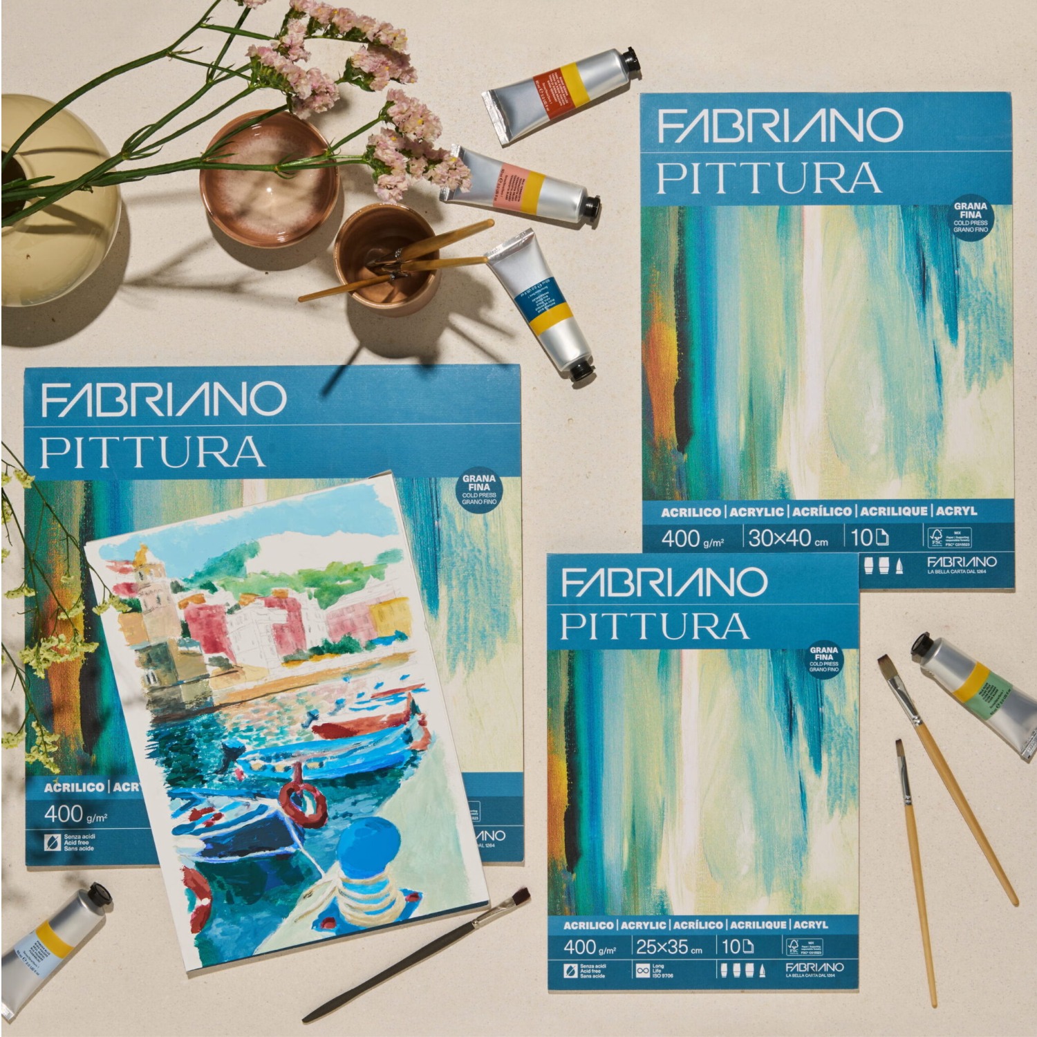 Fabriano Pittura Acrylic Glued Blocks 400gsm