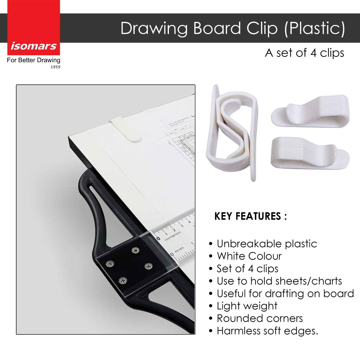 SMDBC Isomars Drawing Board Clips Set4