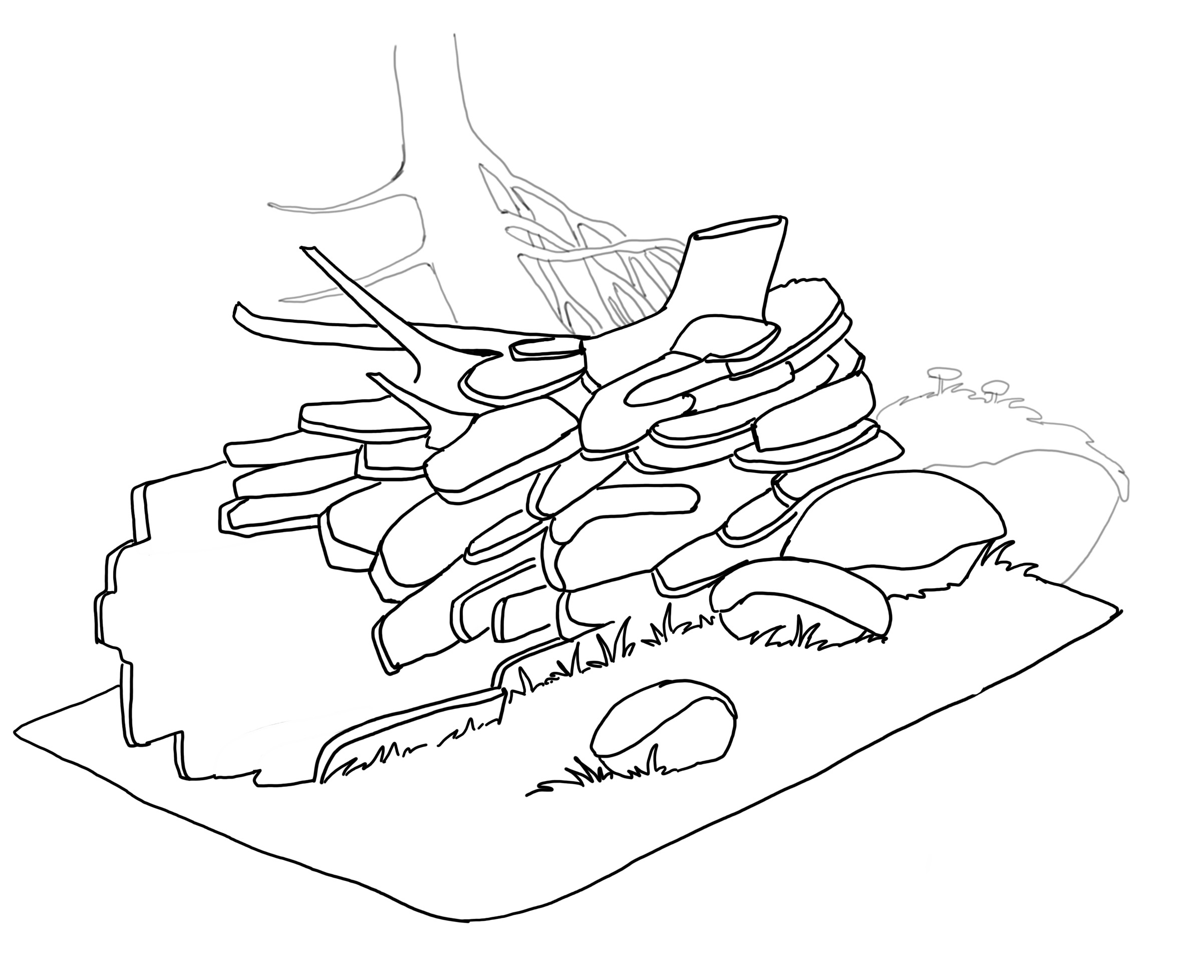 Forest Log Drawing Template